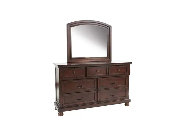 Poundex F4347 cherry dresser with F4346 mirror